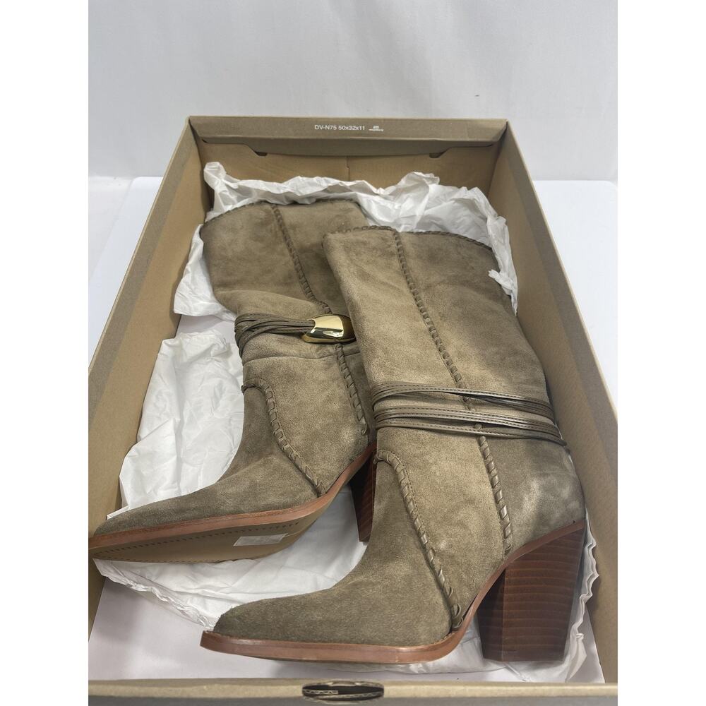 Dolce Vita Jody Boots Womens Size 5.5 Olive Suede Western Mid Calf Block Heel - Picture 13 of 15